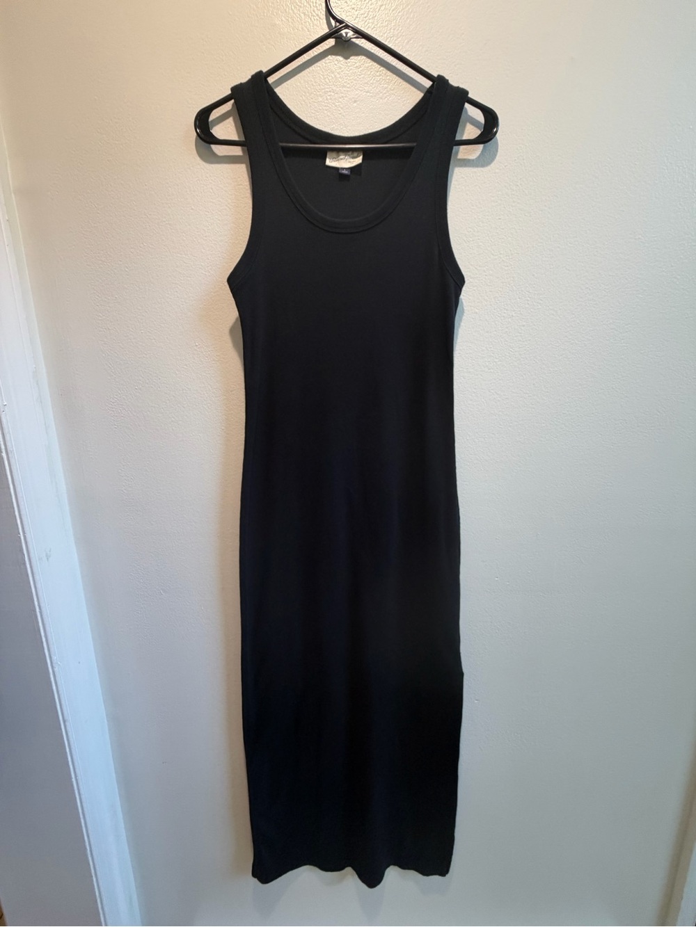 Black Midi Dress with Side Slit